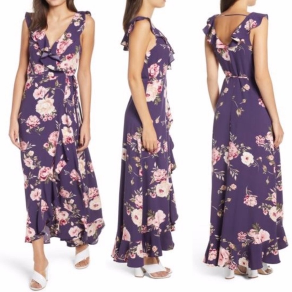 Leith Ruffle Wrap Maxi Dress